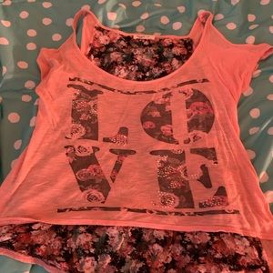 Ripped back floral tank top